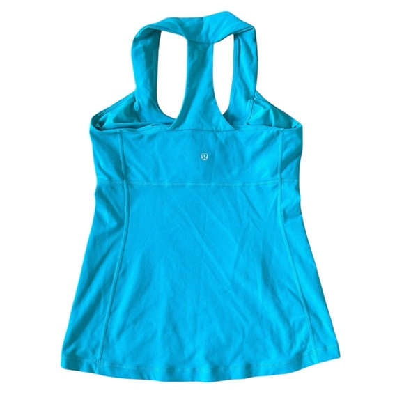 LULULEMON aqua racerback tank top with built in bra size 6(S) - Picture 3 of 7